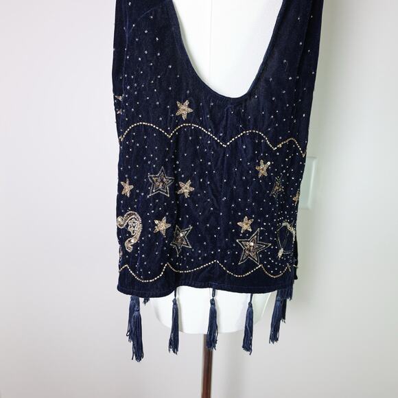 Free People Midnight Magic Embellished Tank in Midnight Size S - Picture 6 of 15